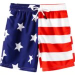 ECGK Boys Swim Trunks Quick Dry Comfortable American Flag-0