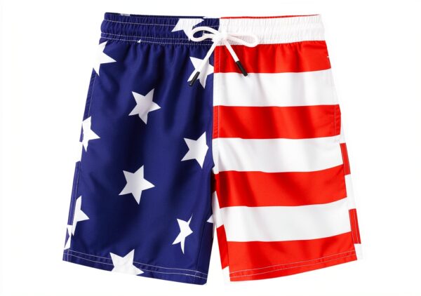 ECGK Boys Swim Trunks Quick Dry Comfortable American Flag-0