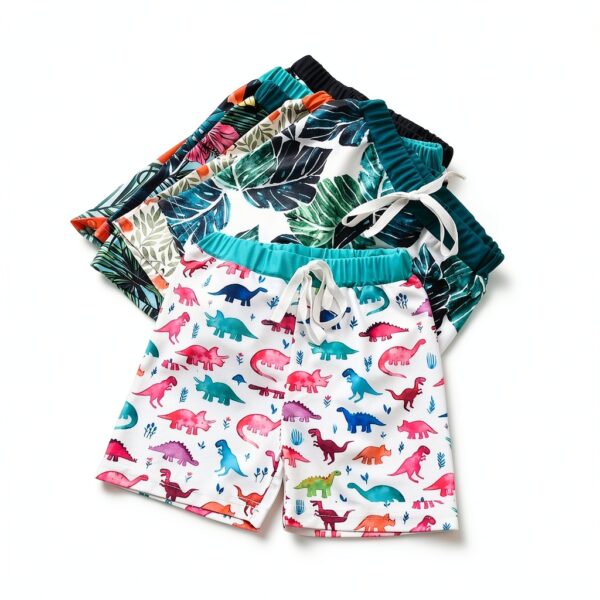 Baby Boys Swim Trunks Soft Polyester Dinosaur Print 2-3T-5