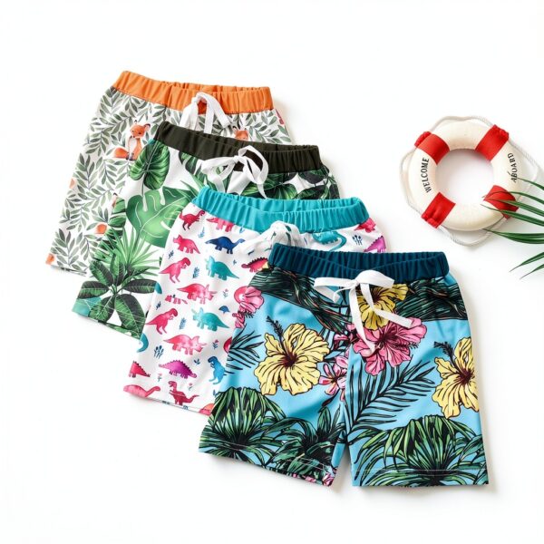 Baby Boys Swim Trunks Soft Polyester Dinosaur Print 2-3T-6