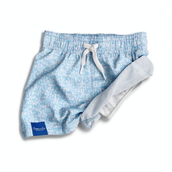 Ocean Blue Speckle Swim Trunks Mens Baby Boys Stretch Fit-5