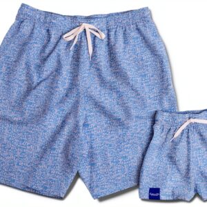 Ocean Blue Speckle Swim Trunks Mens Baby Boys Stretch Fit-0