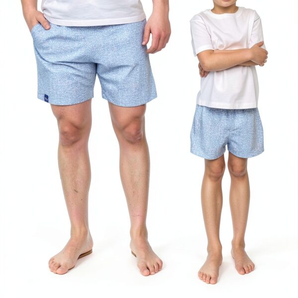 Ocean Blue Speckle Swim Trunks Mens Baby Boys Stretch Fit-7