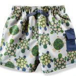 Turtle Swim Trunks Mud Pie Boys Peached Nylon Mesh Lined-0
