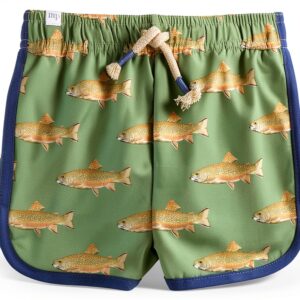 Peached Nylon Swim Trunks Mud Pie Baby Boys Comfort-0