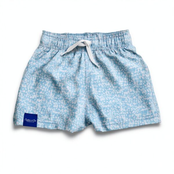 Ocean Blue Speckle Swim Trunks Mens Baby Boys Stretch Fit-4