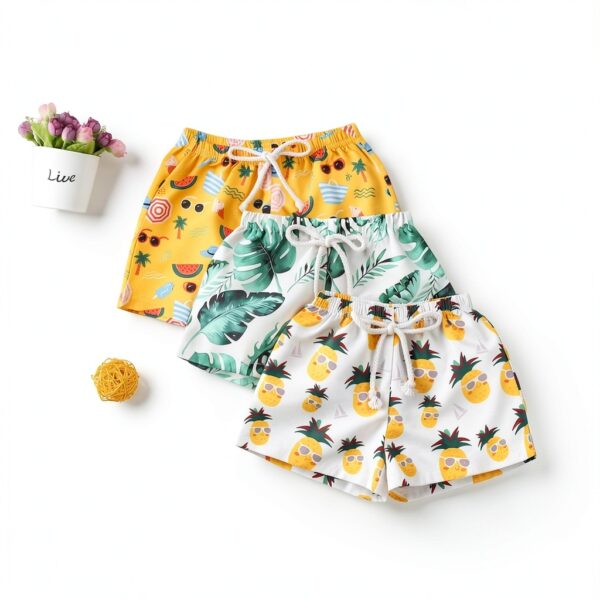 Baby Boys Swim Trunks Polyester Quick Dry Tropical Print-6
