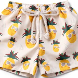 Baby Boys Swim Trunks Polyester Quick Dry Tropical Print-0
