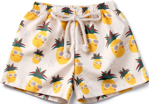 Baby Boys Swim Trunks Polyester Quick Dry Tropical Print-0